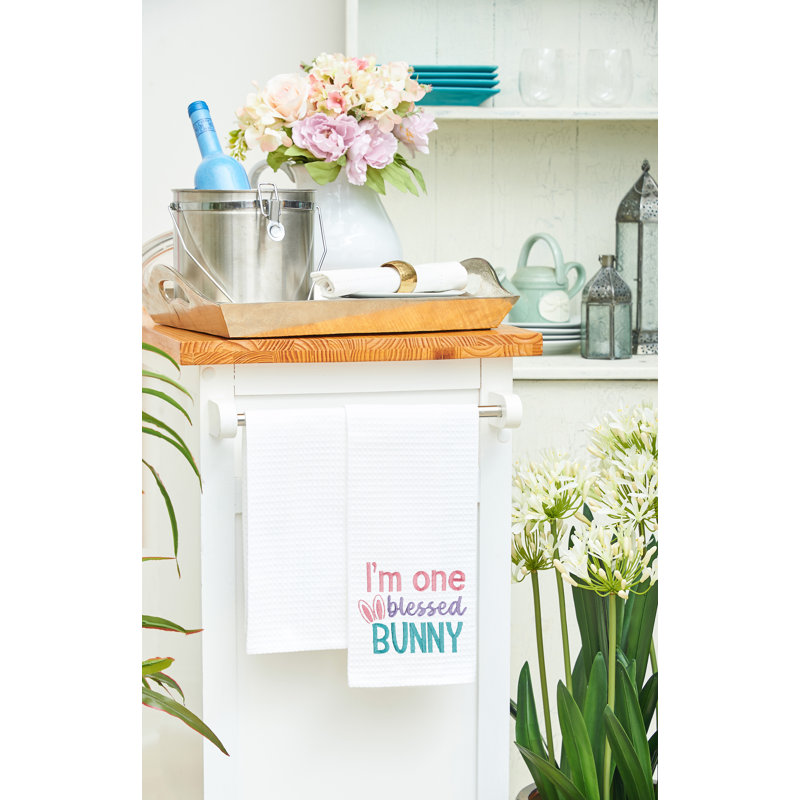 One Blessed Bunny Towel, Blue/White/Red One Blessed Bunny