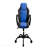 Blue & Black Faux Leather Gaming Office Chair, Casters, Plush Padded Arms, Comfortable Modern Stylish