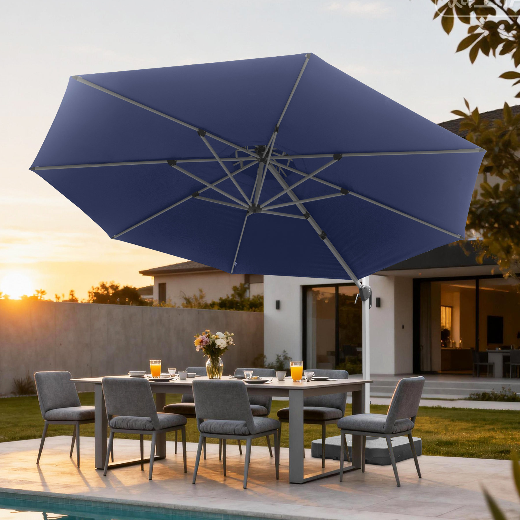 13 foot patio umbrella ft Double-Sided Large Rectangle Market Umbrella with 36 LED Lights-Wine large 13ft canopy 13 ft Round Cantilever Umbrella
