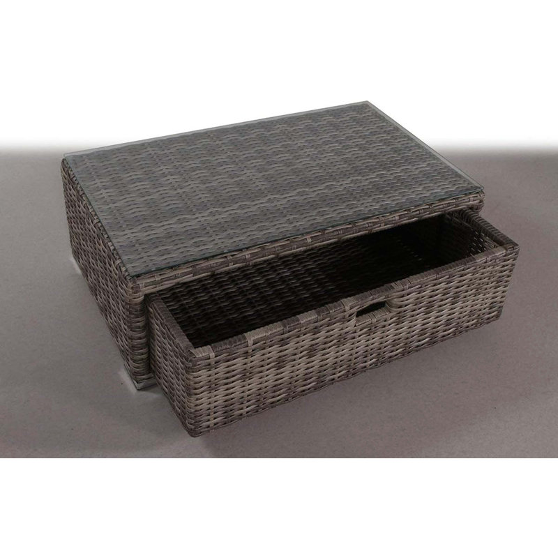 Table basse d'extérieur en verre entièrement assemblée