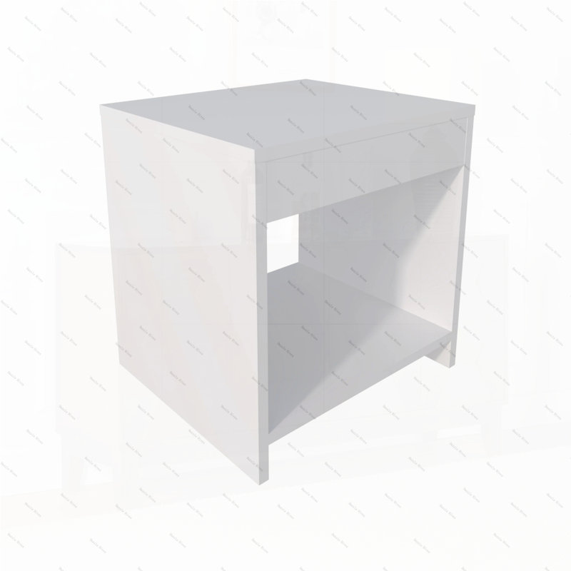 Table de chevet avec rangement ouvert, Blanc