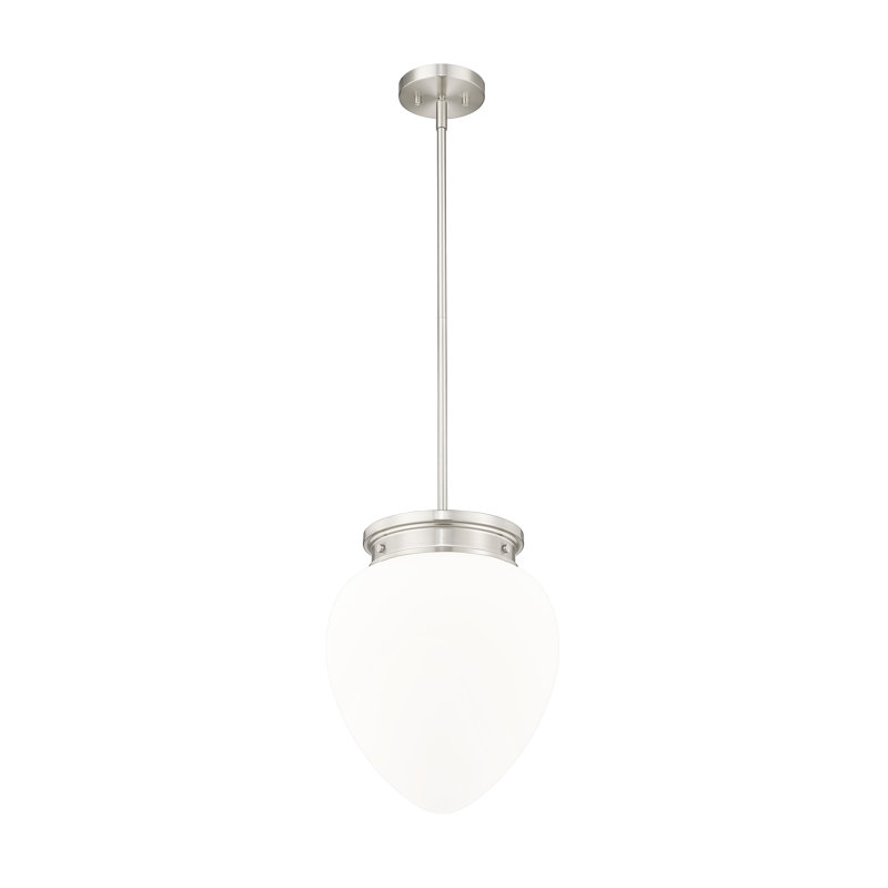 Luminaire suspendu 1 lumière Patrisio, H 97 po x l 12,5 po x P 12,5 po, Nickel brossé