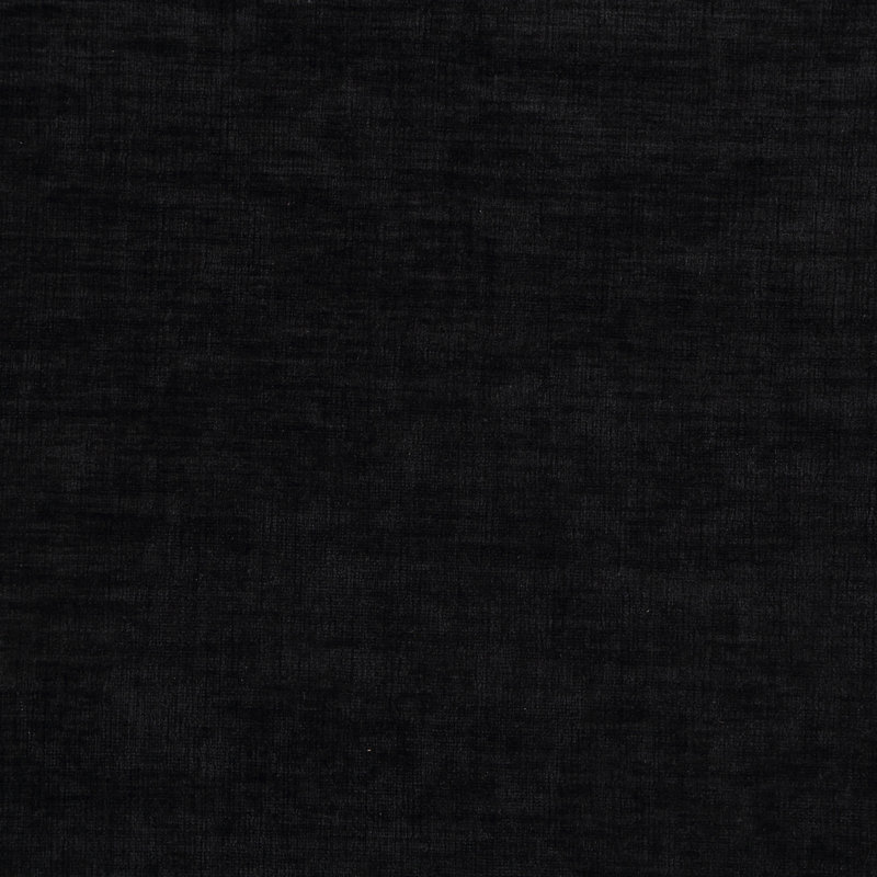 Berlon Chenille Fabric Upholstered Bench, Black Chenille Fabric / Natural Finish