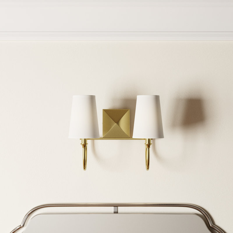 Alata 2 Light Dimmable Vanity Light, Warm Brass