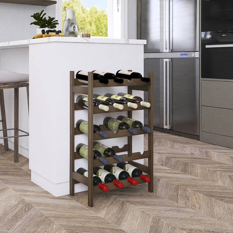 20 Bottle Wine Bottle Rack, Brown