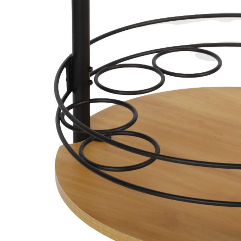19.68'' W Double removable coffee round table with hook and bottle holder