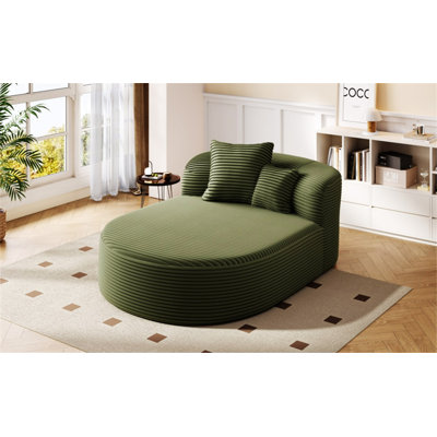 Modern Chaise Lounge Sofa Boneless Couch  Sofa Bed Compression Sofa Couch With Two Supportive Pillows For Living Room