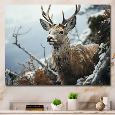 «Winter Deer», photographie monochrome II sur toile