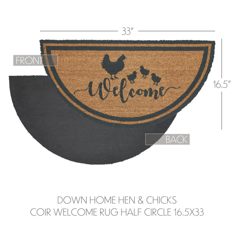 Tapis de bienvenue Down Home Hen & Chicks Coir 16,5 x 33