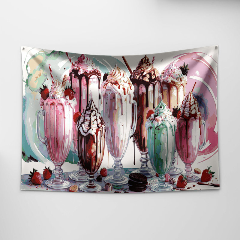 Tapisserie murale Desserts Milkshake, 88 po x 104 po