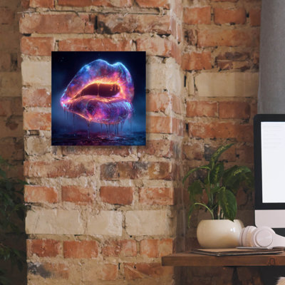  «Glowy Lips 2» par Ann Klee, art mural sur toile, 12 po x 12 po