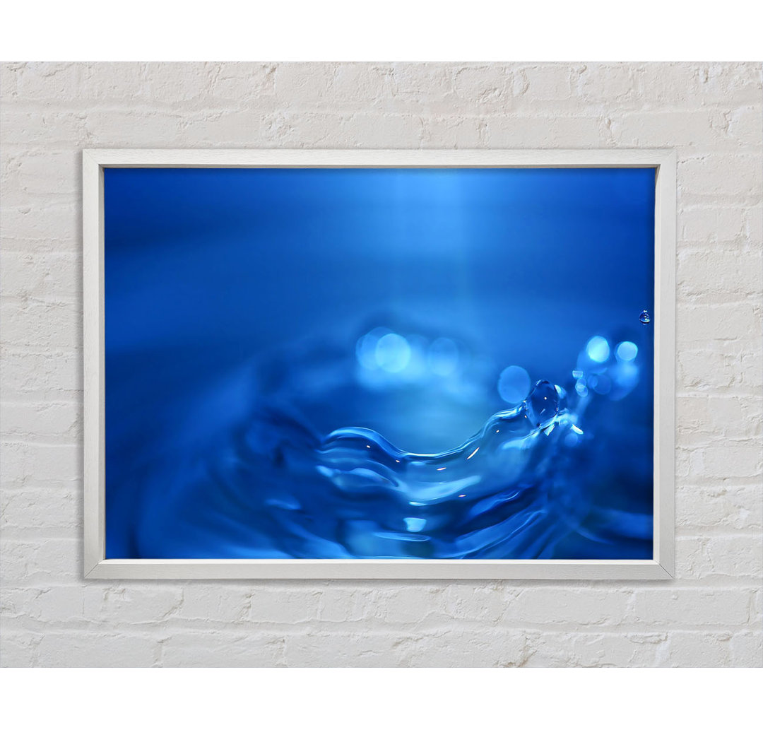 Water Splash Ripple Blue - Einzelner Bilderrahmen Kunstdrucke auf Leinwand