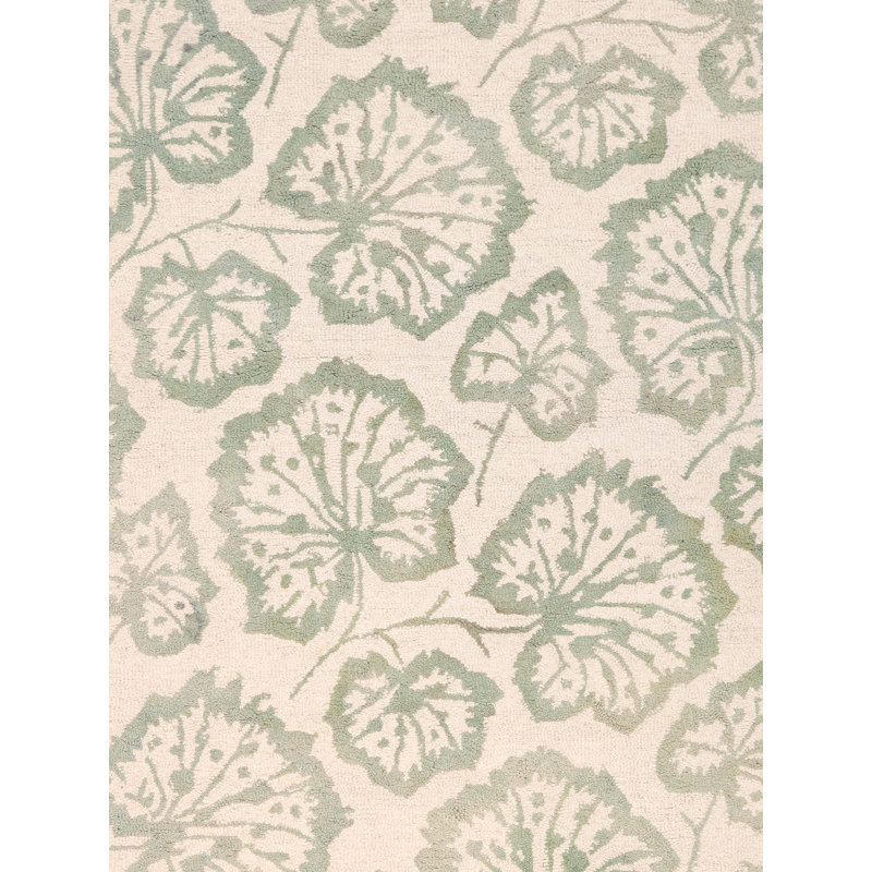 Modern Ivory/L. Green Area Rug