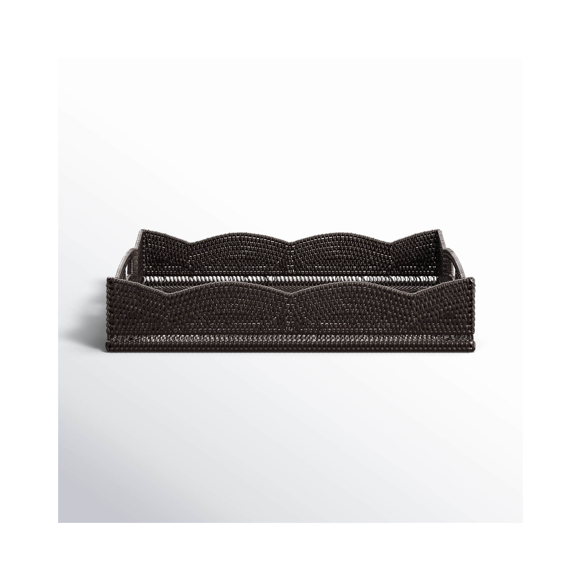 Landry Rattan Tray - Set of 1, Tudor Black