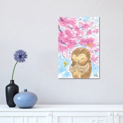 Cherry Blossom Owl by Martin Hsu - Painting on Canvas