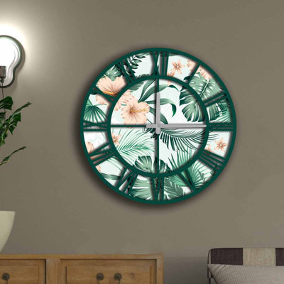 Horloge murale décorative élégante, 19,7 po de diamètre, 100% panneau de fibres à densité moyenne avec une épaisseur de 0,2 po | Nécessite 1 pile AA (non incluse) | Parfait pour la décoration intérieure, l'esthétique moderne et l'élégance intemporelle