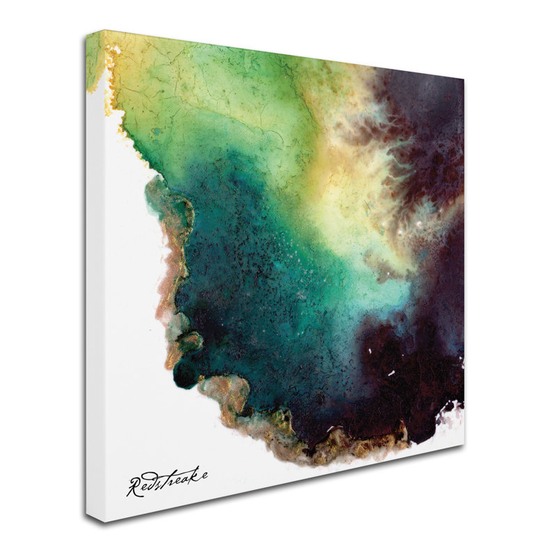Large Green and Purple Abstract Canvas Art