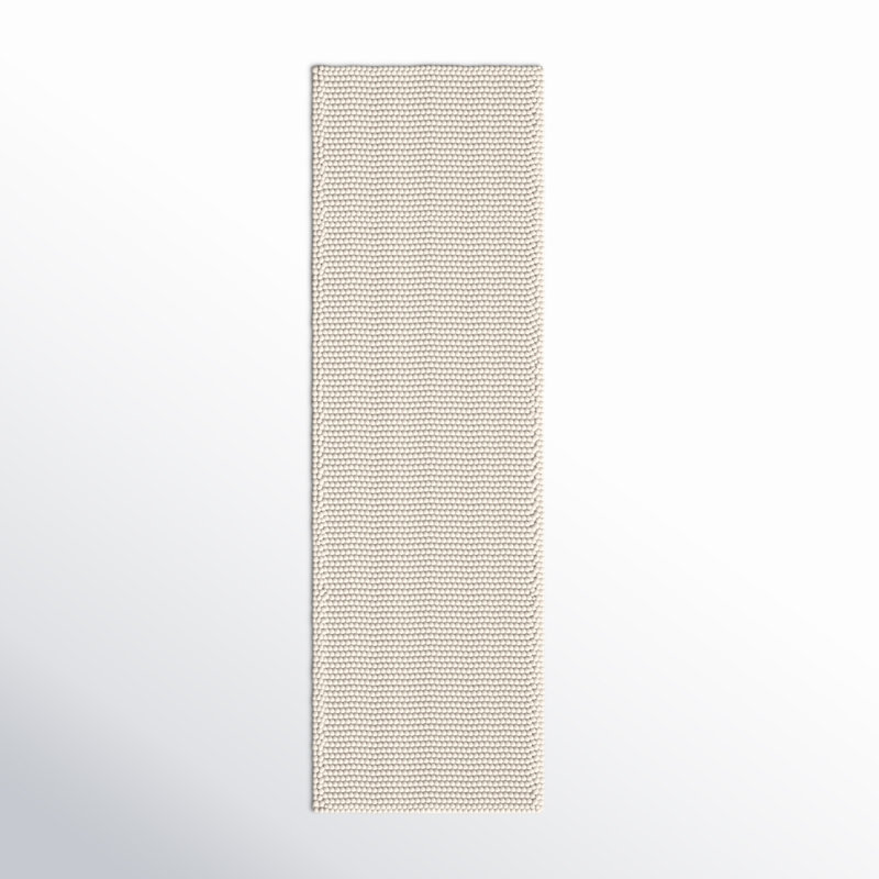 Tapis ivoire fait à la main Elle, Tapis de couloir 2 pi 9 po x 12 pi