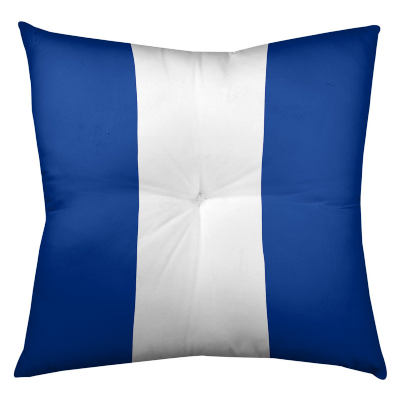 Coussin de sol touffeté buffalo, 26 po x 26 po, Bleu / Blanc