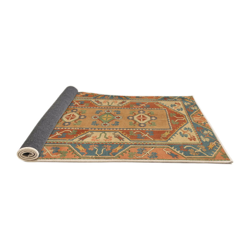 Tapis orange/bleu traditionnel Quillian, Rond 4 pi