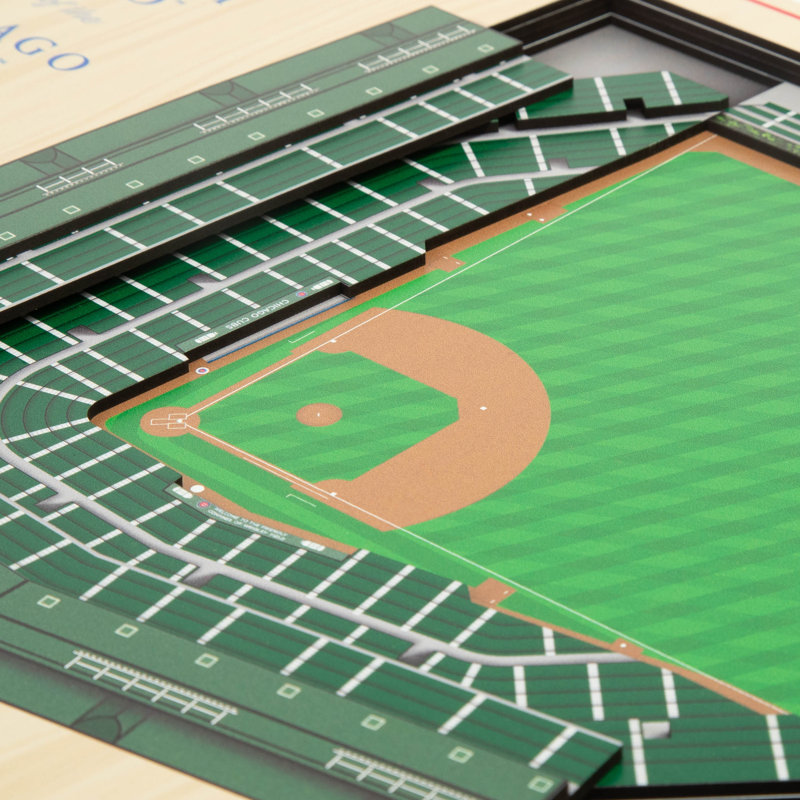 Art mural 3D à 5 couches MLB, Chicago Cubs 5