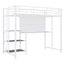 Lit mezzanine simple avec bureau et planche, lit mezzanine en métal avec 3 tablettes et échelle-1105386849