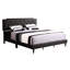 Lit décontracté noir élégant au look moderne - H 47 po x l 63 po x P 86 po, design, facile à nettoyer, assemblage requis