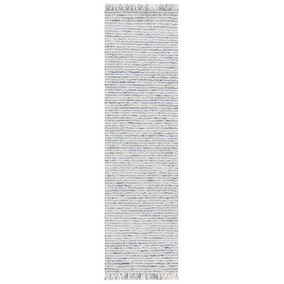 Bouzoun Flat Weave Wool/Cotton Rug in Black/White