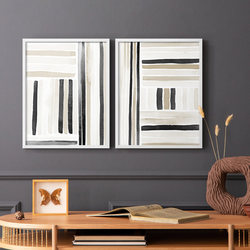 «Neutral Lines I», reproduction encadrée de qualité supérieure - prête à être accrochée - aucun clou requis - aucun clou requis