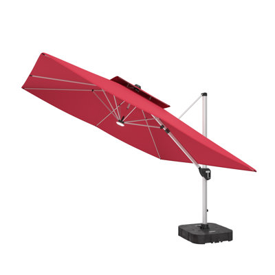 Aleksandria 130" Square Lighted Cantilever Umbrella