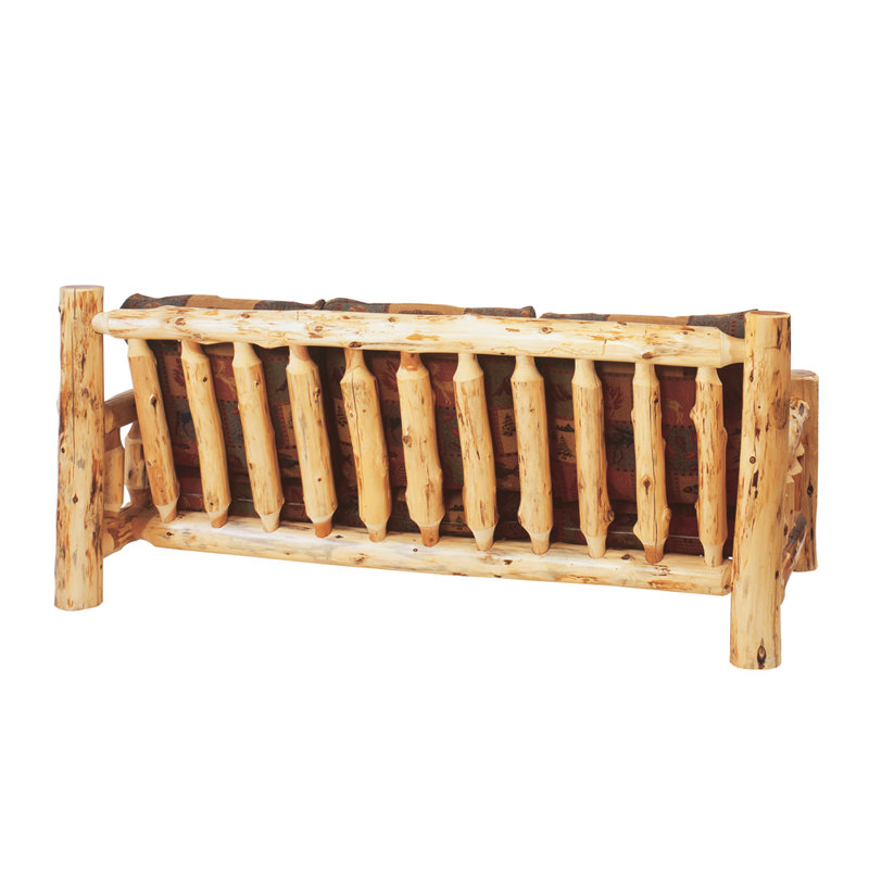 Traditional Cedar Log Upholstered 84'' Sofa, Without Piping
