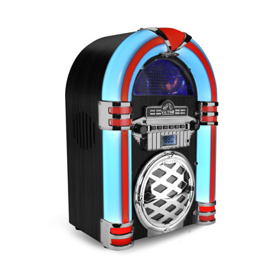 Haut-parleur Bluetooth CD Jukebox avec radio FM et éclairage DEL multicolore
