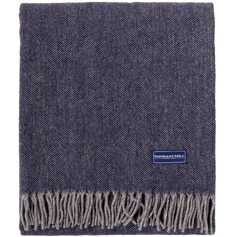Jeté en laine Ashby, Bleu marine