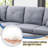 3-Piece Linen Sectional Sofa-617024233-617024232