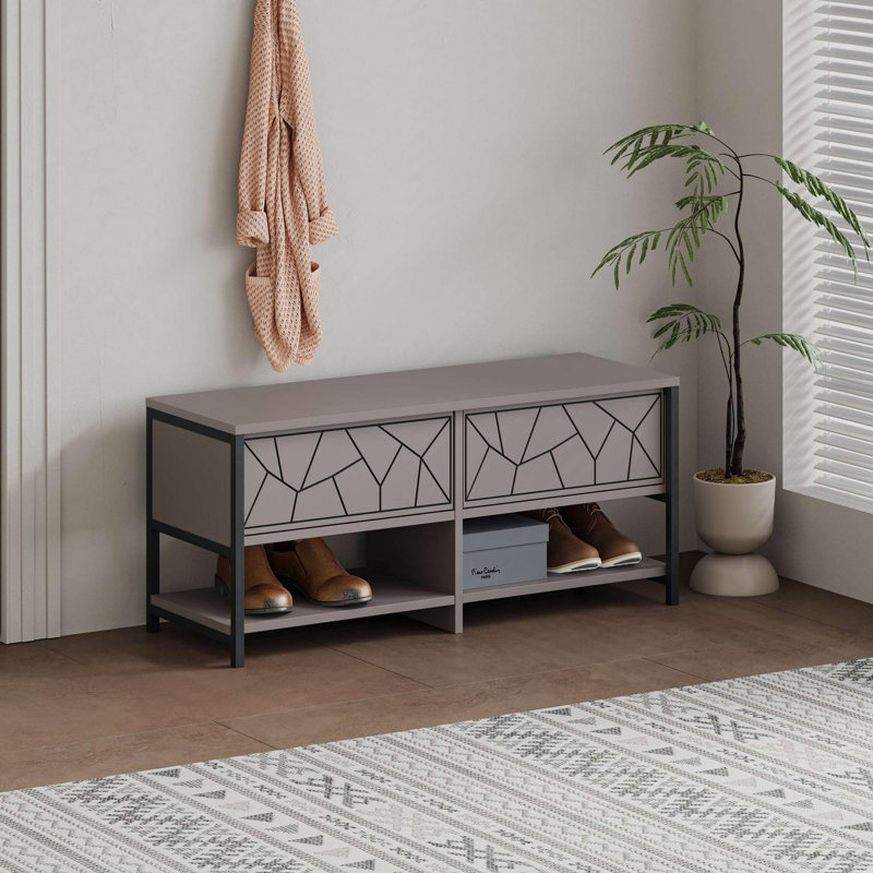 Baneen 8 Pair Shoe Storage Cabinet, Light Mocha