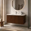 Meuble-lavabo suspendu Etna 36 po, armoire en noyer rayé avec lavabo intégré en surface solide blanche, préassemblé pour salles de bains modernes-324487672-324487676