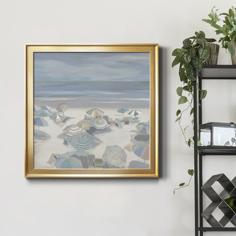 Beach Party I - Cadre photo, reproduction d'art sur toile, H 17,5 po x l 17,5 po x P 1,5 po, Cadre noir