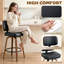 Swivel Upholstered Bar Stool with Solid Wood Frame