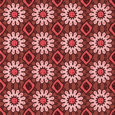 Tapis floral en laine rouge