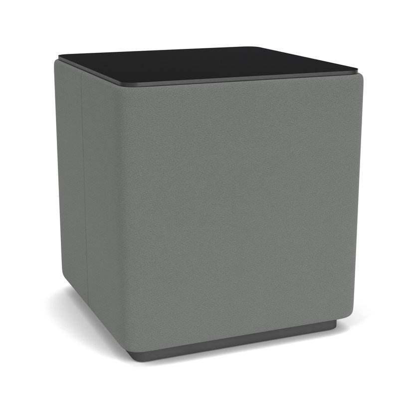 Table de salon avec plateau en stratifié Darsey, 20", Nuit noire, Gris anthracite; astéroide à portes ouvertes