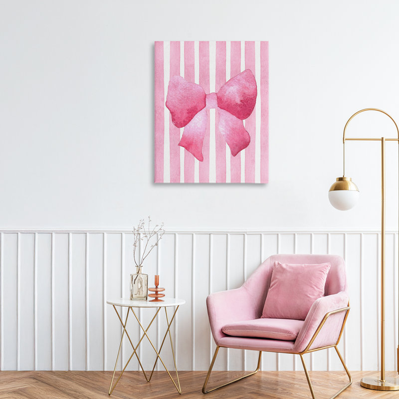 Chic chic sur toile à rayures roses, design par Camila Juncos, H 20 po x l 16 po