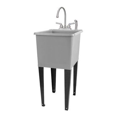 17.75 " L x 23.25 " W Freestanding Laundry Sink with Faucet