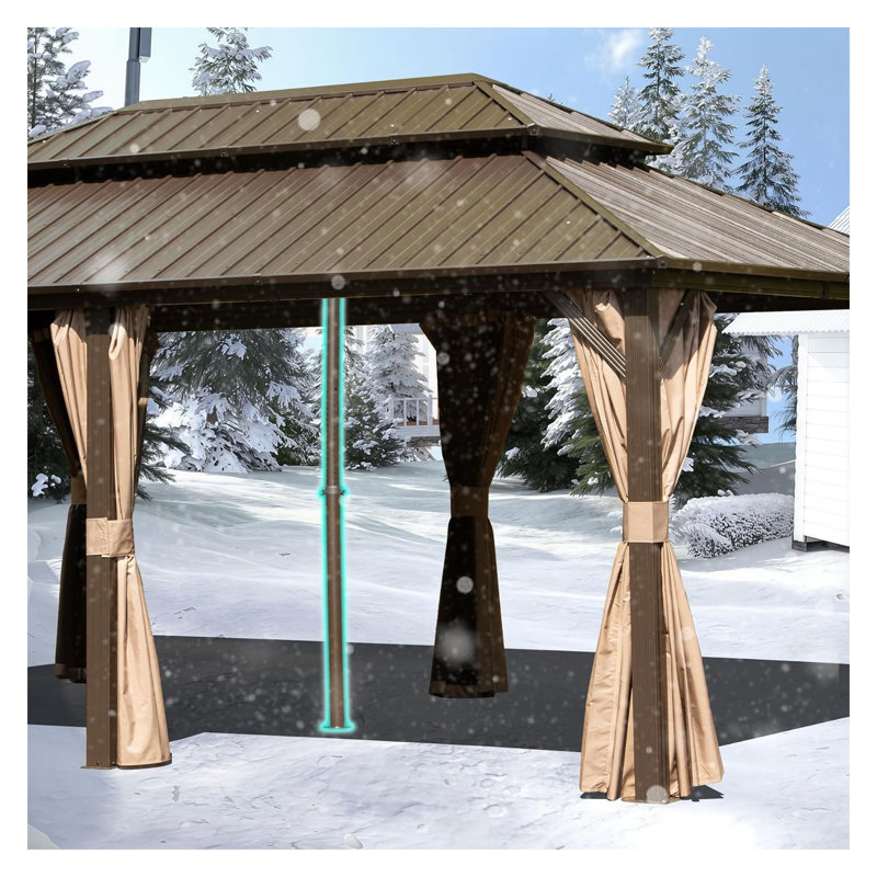 Poteau de support de pavillon réglable en aluminium - Mât de stabilité universel pour solarium à toit rigide