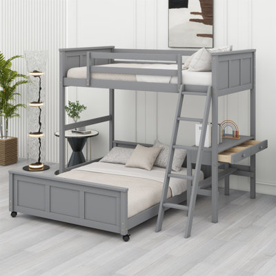 Lit superposé avec bureau