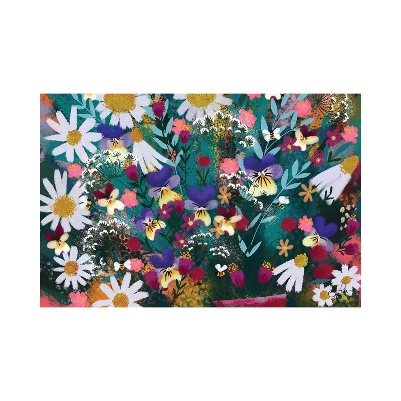 "Floral Explosion" par Joy Laforme, impression sur toile tendue, H 40 po x l 60 po x 1,5 po