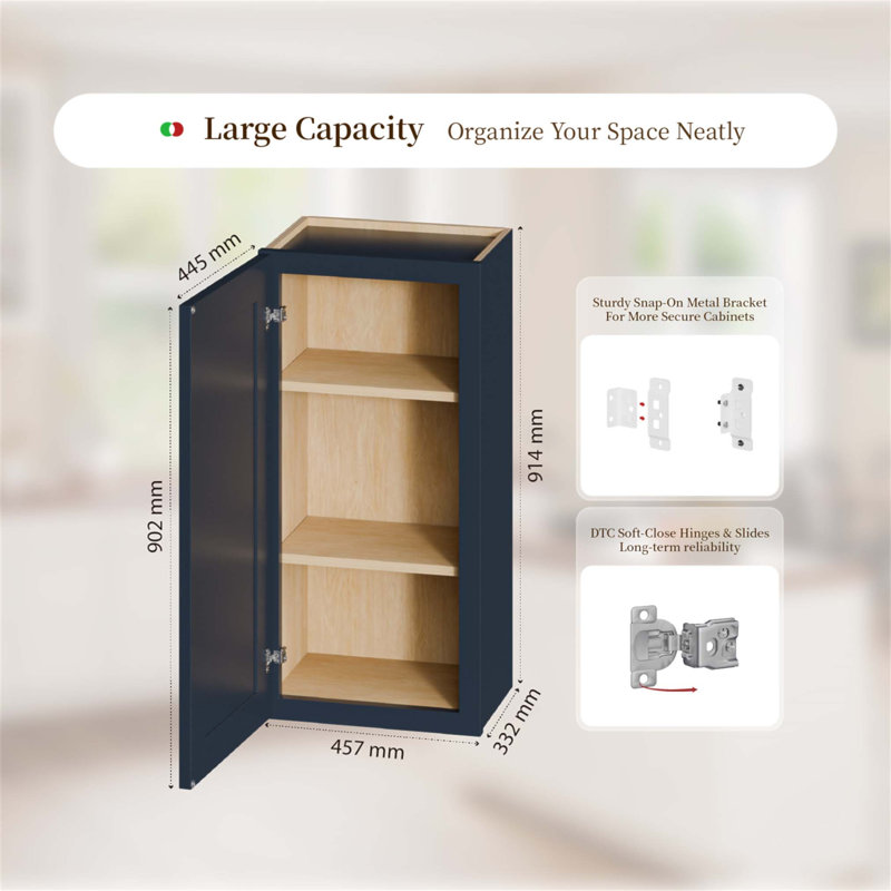Armoire murale 18 po Shaker, H 36 po x l 18 po