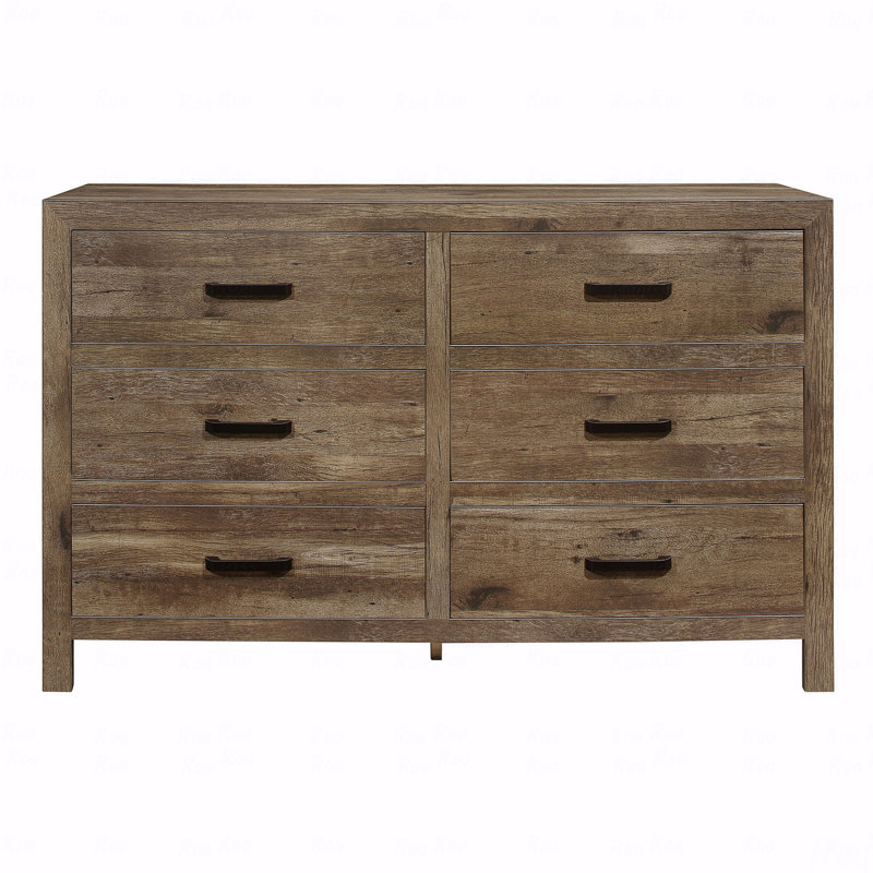 Commode de style rustique avec 6 tiroirs de rangement