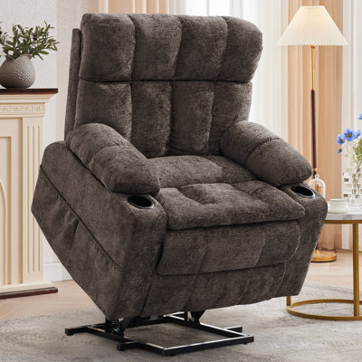 Fauteuil inclinable électrique Power Lift pour personnes âgées avec appui-tête réglable, fauteuils inclinables à deux moteurs surdimensionnés avec massage et chaleur, fauteuil élévateur électrique avec boîtes de rangement