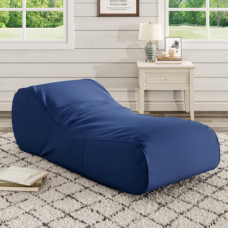 Polyester Refillable Bean Bag Lounger, Navy Blue, 65cm H x 180cm W x 80cm D