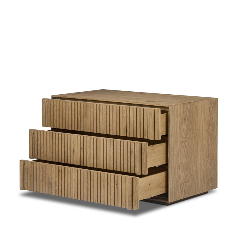 Leo 3 - Drawer Nightstand, Rustic Light Natural Oak